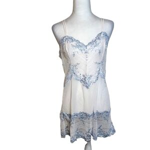 Wacoal Lace Trim Chemise - White and Blue